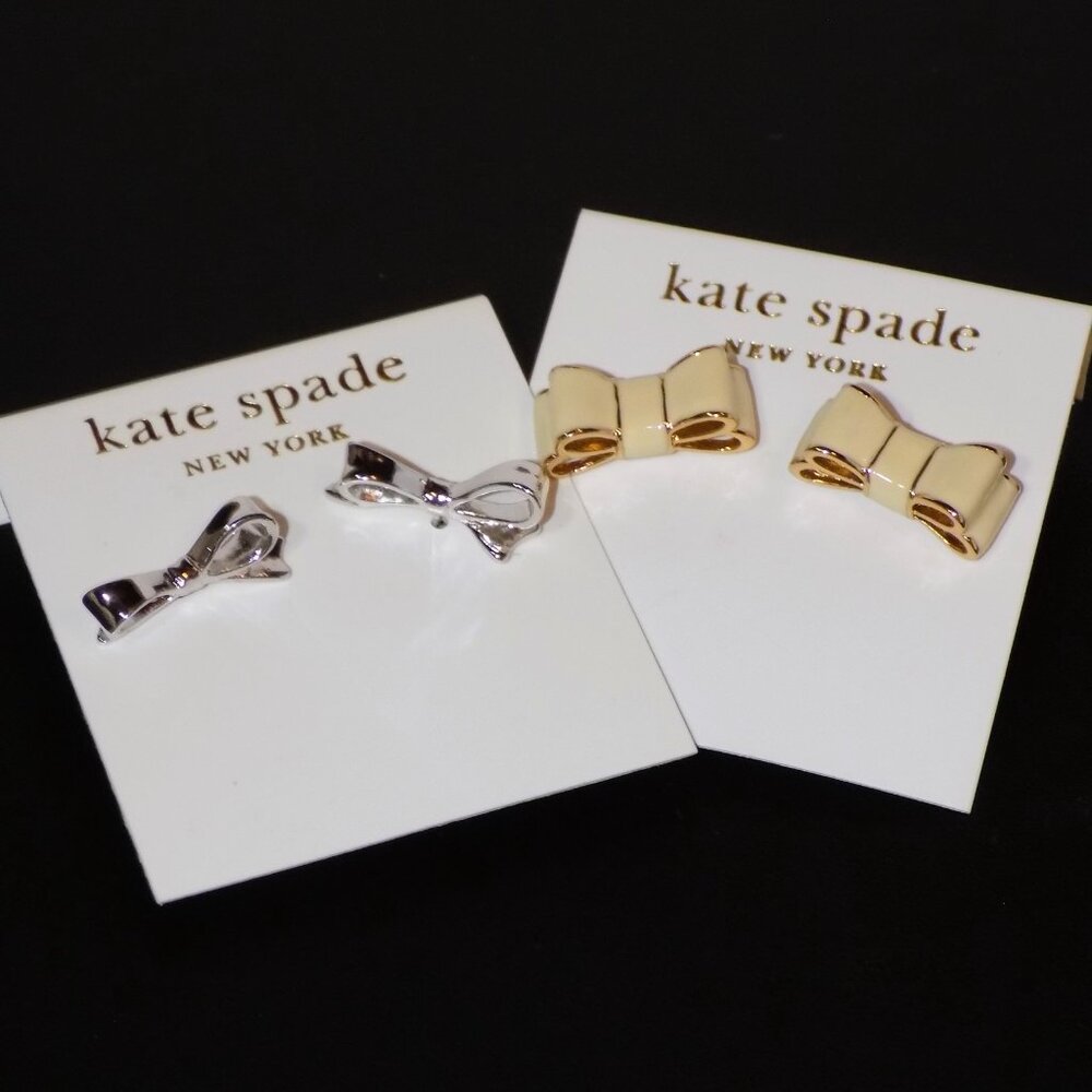 Lot of 2 New Pairs Kate Spade 14K Gold Filled Bow Stud Earrings Bundle. - Picture 5 of 5
